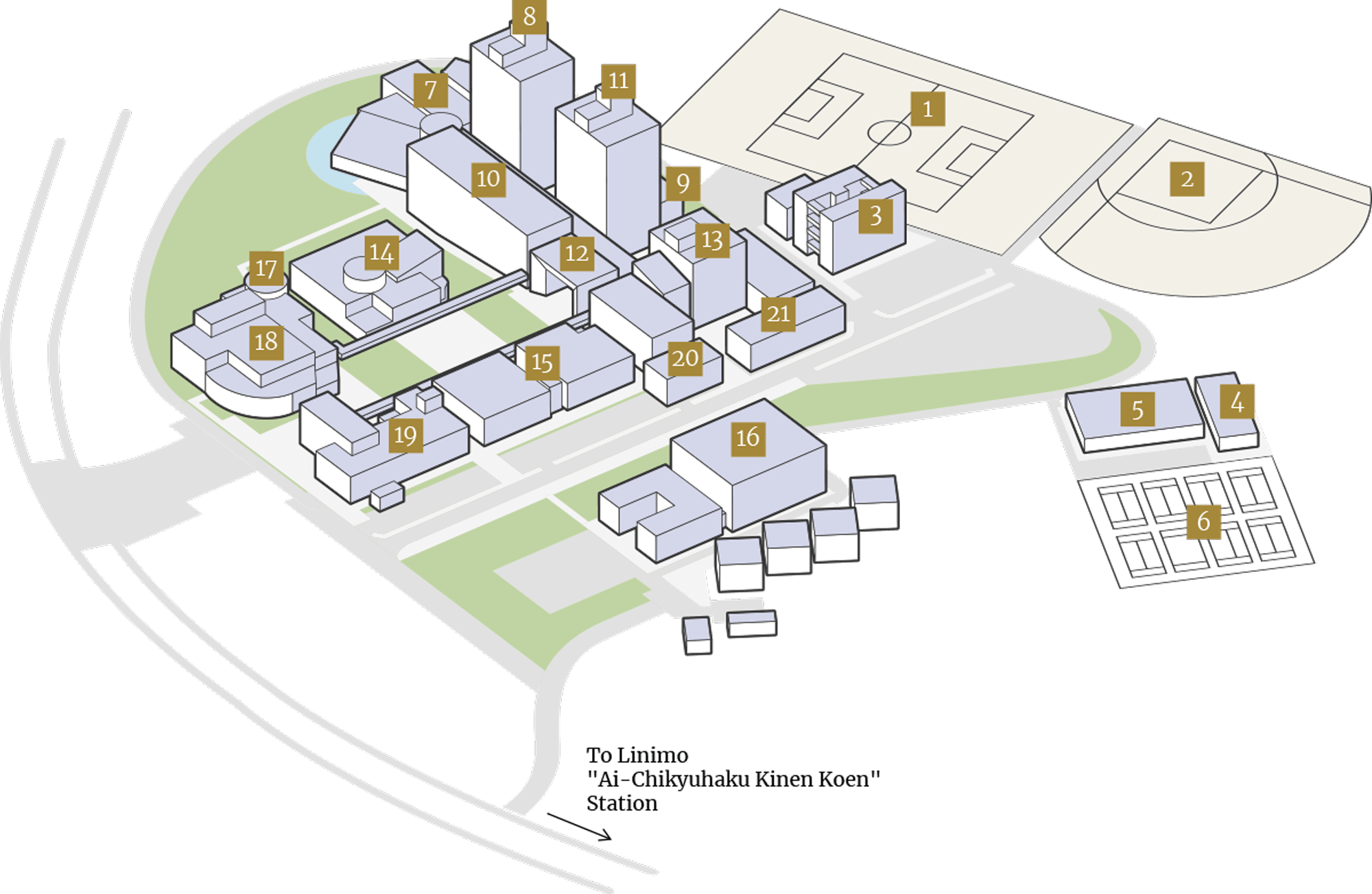 A picture of Nagakute Campus Map
